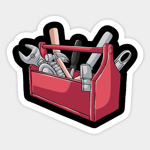 Toolbox Construction Electrician Carpenter Builder Sticker by fromherotozero